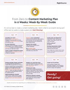 Checklist: From Zero to Content Marketing Plan in 6 Weeks: Week-By-Week Guide